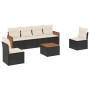 Set de comedor de jardín 7 pzas y cojines ratán sintético negro de , Conjuntos de jardín - Ref: Foro24-3227547, Precio: 366,6...