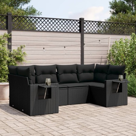 Set de sofás de jardín 6 piezas y cojines ratán sintético negro de , Conjuntos de jardín - Ref: Foro24-3252912, Precio: 463,0...