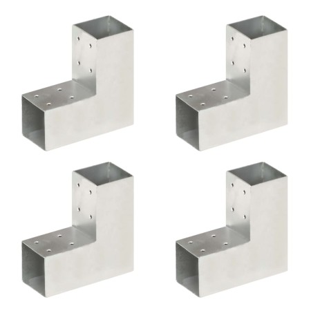 Conectores de postes en L 4 uds metal galvanizado 71x71 mm de vidaXL, Postes de cerca - Ref: Foro24-145454, Precio: 47,23 €, ...