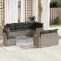 Set de sofás de jardín 8 pzas y cojines ratán sintético gris de , Conjuntos de jardín - Ref: Foro24-3258567, Precio: 533,16 €...