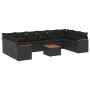 Set de sofás de jardín 11 pzas y cojines ratán sintético negro de , Conjuntos de jardín - Ref: Foro24-3258730, Precio: 675,58...