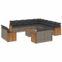 Set de sofás de jardín 14 pzas con cojines ratán sintético gris de , Conjuntos de jardín - Ref: Foro24-3228216, Precio: 902,9...