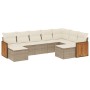 Set de sofás de jardín 9 pzas con cojines ratán sintético beige de , Conjuntos de jardín - Ref: Foro24-3228221, Precio: 530,3...