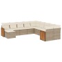 Set de sofás de jardín 11pzas con cojines ratán sintético beige de , Conjuntos de jardín - Ref: Foro24-3228249, Precio: 668,3...