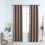 Blackout curtains with metal rings 2 pcs taupe 140x225 cm by vidaXL, Curtains and curtains - Ref: Foro24-134435, Price: 37,13...