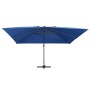 Sombrilla voladiza luces LED y poste aluminio azul 400x300 cm de vidaXL, Sombrillas - Ref: Foro24-47009, Precio: 291,69 €, De...
