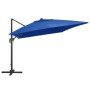 Sombrilla voladiza luces LED y poste aluminio azul 400x300 cm de vidaXL, Sombrillas - Ref: Foro24-47009, Precio: 291,69 €, De...