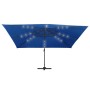 Sombrilla voladiza luces LED y poste aluminio azul 400x300 cm de vidaXL, Sombrillas - Ref: Foro24-47009, Precio: 291,69 €, De...