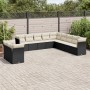 Set de sofás de jardín 11 pzas y cojines ratán sintético negro de , Conjuntos de jardín - Ref: Foro24-3249715, Precio: 677,27...