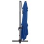 Sombrilla voladiza luces LED y poste aluminio azul 400x300 cm de vidaXL, Sombrillas - Ref: Foro24-47009, Precio: 291,69 €, De...