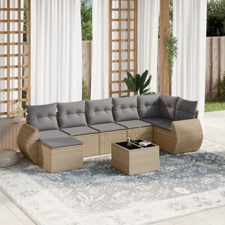 Juego de sofás de jardín con cojines beige 8 pzas ratán PE de , Sofás modulares de exterior - Ref: Foro24-3221708, Precio: 48...