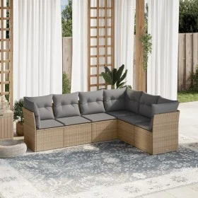 Juego de sofás jardín con cojines 6 pzas ratán sintético beige de , Conjuntos de jardín - Ref: Foro24-3249518, Precio: 381,37...