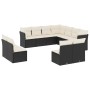 Set de sofás de jardín 11 pzas y cojines ratán sintético negro de , Conjuntos de jardín - Ref: Foro24-3249655, Precio: 618,00...