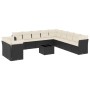 Set de sofás de jardín 12 piezas cojines ratán sintético negro de , Conjuntos de jardín - Ref: Foro24-3249725, Precio: 772,56...