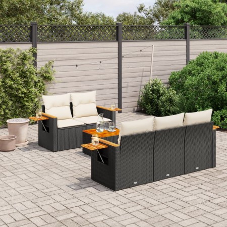 Set de sofás de jardín 6 piezas y cojines ratán sintético negro de , Conjuntos de jardín - Ref: Foro24-3226623, Precio: 413,2...