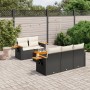 Set de sofás de jardín 6 piezas y cojines ratán sintético negro de , Conjuntos de jardín - Ref: Foro24-3226623, Precio: 413,2...