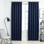 Cortinas opacas con ganchos 2 piezas azul 140x175 cm de vidaXL, Cortinas y visillos - Ref: Foro24-134454, Precio: 32,28 €, De...