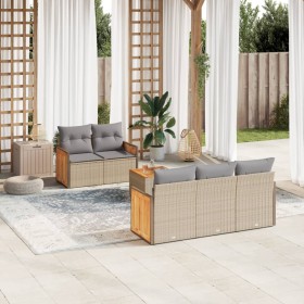 Juego de sofás jardín con cojines 6 pzas ratán sintético beige de , Conjuntos de jardín - Ref: Foro24-3259868, Precio: 404,47...