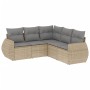 Juego de sofás jardín con cojines 5 pzas ratán sintético beige de , Conjuntos de jardín - Ref: Foro24-3221348, Precio: 347,43...