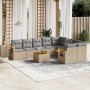 Juego de sofás jardín con cojines beige 10 pzas ratán sintético de , Conjuntos de jardín - Ref: Foro24-3259553, Precio: 664,9...