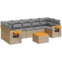 Juego de sofás de jardín con cojines beige 8 pzas ratán PE de , Conjuntos de jardín - Ref: Foro24-3226654, Precio: 515,45 €, ...