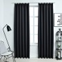 Cortinas opacas con ganchos 2 piezas negro 140x175 cm de vidaXL, Cortinas y visillos - Ref: Foro24-134414, Precio: 37,45 €, D...