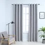 Cortinas opacas con anillas de metal 2 piezas gris 140x245 cm de vidaXL, Cortinas y visillos - Ref: Foro24-134466, Precio: 40...
