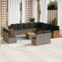 Set de sofás de jardín 14 pzas con cojines ratán sintético gris de , Conjuntos de jardín - Ref: Foro24-3260576, Precio: 856,7...