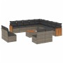 Set de sofás de jardín 14 pzas con cojines ratán sintético gris de , Conjuntos de jardín - Ref: Foro24-3260576, Precio: 856,7...