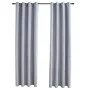 Cortinas opacas con anillas de metal 2 piezas gris 140x245 cm de vidaXL, Cortinas y visillos - Ref: Foro24-134466, Precio: 40...