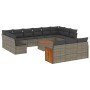 Set de sofás de jardín 14 pzas con cojines ratán sintético gris de , Conjuntos de jardín - Ref: Foro24-3260548, Precio: 827,2...