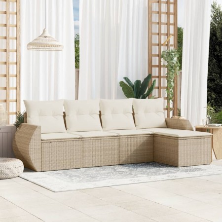 Juego de sofás jardín con cojines 5 pzas ratán sintético beige de , Conjuntos de jardín - Ref: Foro24-3253625, Precio: 395,80...