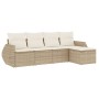 Juego de sofás jardín con cojines 5 pzas ratán sintético beige de , Conjuntos de jardín - Ref: Foro24-3253625, Precio: 395,80...