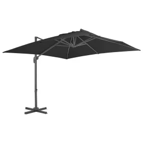 Sombrilla voladiza con poste de aluminio negro 3x3 m de vidaXL, Sombrillas - Ref: Foro24-47000, Precio: 280,83 €, Descuento: %