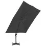 Sombrilla voladiza con poste de aluminio negro 3x3 m de vidaXL, Sombrillas - Ref: Foro24-47000, Precio: 280,83 €, Descuento: %