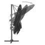 Sombrilla voladiza con poste de aluminio negro 3x3 m de vidaXL, Sombrillas - Ref: Foro24-47000, Precio: 280,83 €, Descuento: %