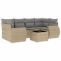 Set sofás de jardín 7 piezas y cojines ratán sintético beige de , Conjuntos de jardín - Ref: Foro24-3221118, Precio: 451,17 €...