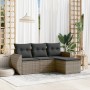 Set de sofás de jardín 4 pzas y cojines ratán sintético gris de , Conjuntos de jardín - Ref: Foro24-3221269, Precio: 259,02 €...