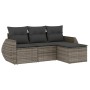 Set de sofás de jardín 4 pzas y cojines ratán sintético gris de , Conjuntos de jardín - Ref: Foro24-3221269, Precio: 259,02 €...