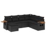 Set de comedor de jardín 7 pzas y cojines ratán sintético negro de , Conjuntos de jardín - Ref: Foro24-3227042, Precio: 454,2...