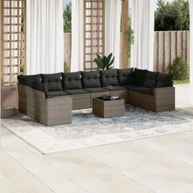 Set de sofás de jardín 11 pzas y cojines ratán sintético gris de , Conjuntos de jardín - Ref: Foro24-3219470, Precio: 634,97 ...