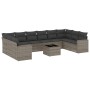 Set de sofás de jardín 11 pzas y cojines ratán sintético gris de , Conjuntos de jardín - Ref: Foro24-3219470, Precio: 644,45 ...