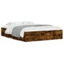 Cama con cajones madera de ingeniería roble ahumado 150x200 cm de , Camas y somieres - Ref: Foro24-3207270, Precio: 158,86 €,...
