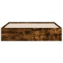 Cama con cajones madera de ingeniería roble ahumado 150x200 cm de , Camas y somieres - Ref: Foro24-3207270, Precio: 158,86 €,...