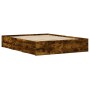 Cama con cajones madera de ingeniería roble ahumado 150x200 cm de , Camas y somieres - Ref: Foro24-3207270, Precio: 158,86 €,...