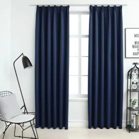 Cortinas opacas con ganchos 2 unidades azul 140x245 cm de vidaXL, Cortinas y visillos - Ref: Foro24-134456, Precio: 32,39 €, ...