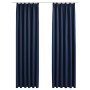 Cortinas opacas con ganchos 2 unidades azul 140x245 cm de vidaXL, Cortinas y visillos - Ref: Foro24-134456, Precio: 32,94 €, ...