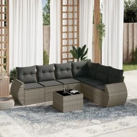 Set de sofás de jardín 7 piezas con cojines ratán PE gris de , Conjuntos de jardín - Ref: Foro24-3221419, Precio: 447,14 €, D...