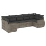 Set de sofás de jardín 7 piezas con cojines ratán PE gris de , Sofás modulares de exterior - Ref: Foro24-3221789, Precio: 465...