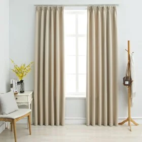 Blackout curtains with hooks 2 units beige 140x225 cm by vidaXL, Curtains and curtains - Ref: Foro24-134447, Price: 43,45 €, ...